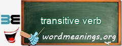 WordMeaning blackboard for transitive verb